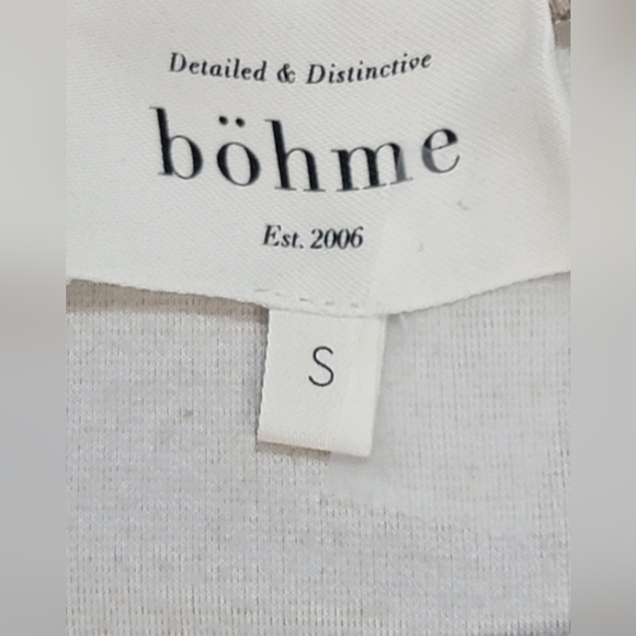 BOHME Women's Size Small Oatmeal long sleeve sweater/sweatshirt, cuffed hem - Picture 3 of 8